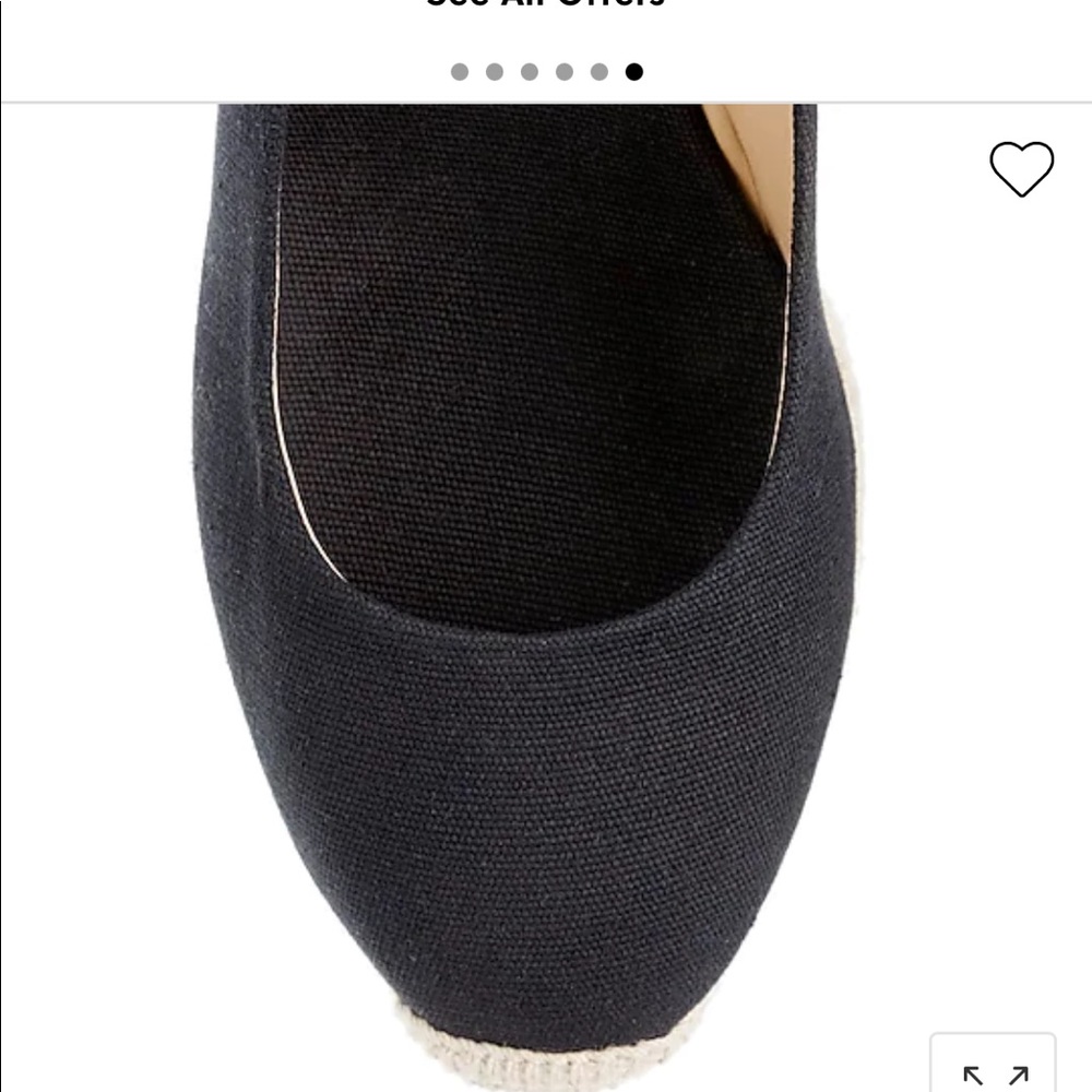 BNWT J Crew canvas espadrille wedge black - Picture 4 of 5